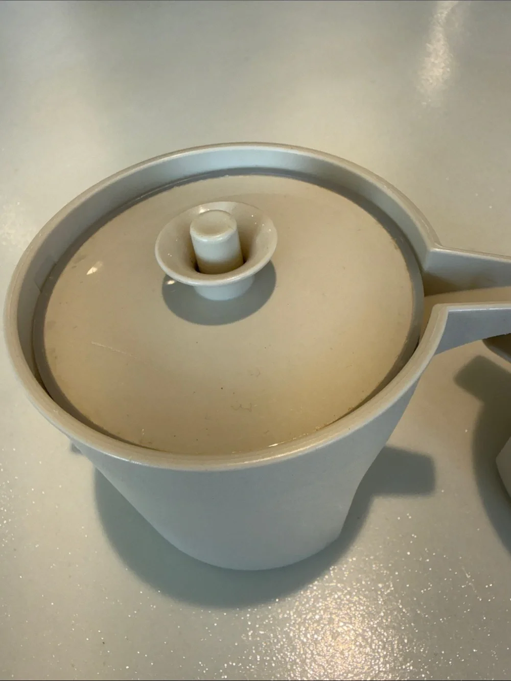 Vintage Tupperware Cream Ivory Sugar and Creamer Set with Lids